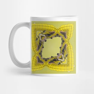 design in square format in shades of yellow and grey Mug